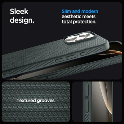 Spigen für iPhone 16 Pro Hülle [rutschfest] Liquid Air Case Handyhülle Schutzhülle Cover Dünn Slim -Abyss Green