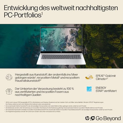 HP Envy Laptop | 17,3" FHD Touchscreen | Intel Core Ultra 7 155H | 16 GB DDR4 RAM (2X 8 GB) | 1 TB SSD | Intel Arc Graphics | Windows 11 Home | Copilot+ Key | QWERTZ Tastatur | Silber