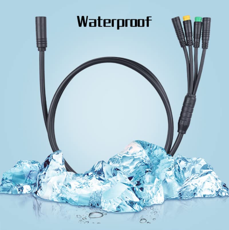 mumisuto Elektrofahrrad 1T4 Kabel, Nylon Wasserdicht 1T4 Elektrofahrrad Kabelbaum Gangsensor Verlängerungskabel 8-poliger Stecker für BAFANG BBS01/BBS02 M