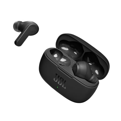 JBL Wave 200 TWS True-Wireless In-Ear Bluetooth-Kopfhörer in Schwarz – Kabellose Ohrhörer mit integriertem Mikrofon – Musik Streaming bis zu 20 Stunden – Inkl. Ladecase