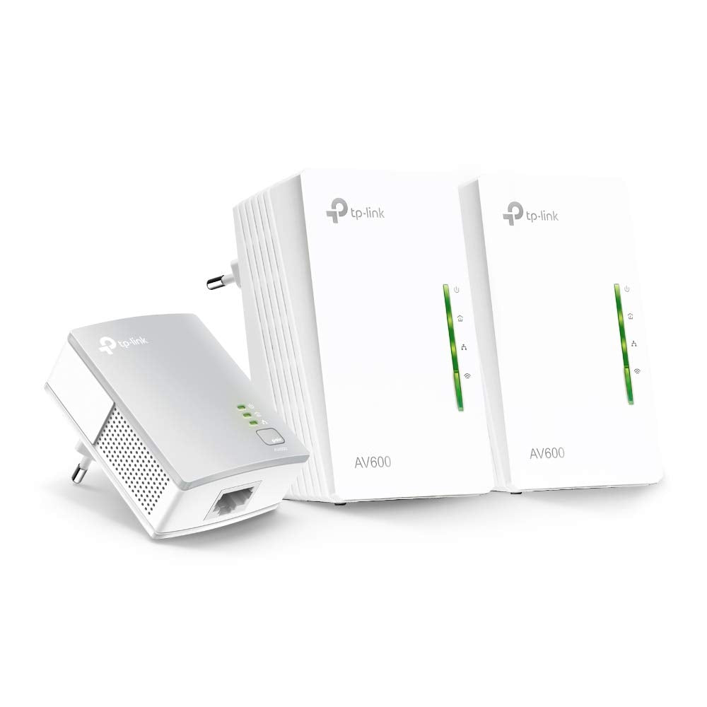 TP-Link WLAN Powerline Adapter Triple Set TL-WPA4220T KIT(600Mbit/s, WLAN 300Mbit/s, Wi-Fi Clone, Fast-Ethernet-LAN, Plug&Play, Kompatibel mit allen HomePlug AV/AV2 Powerline Adaptern)