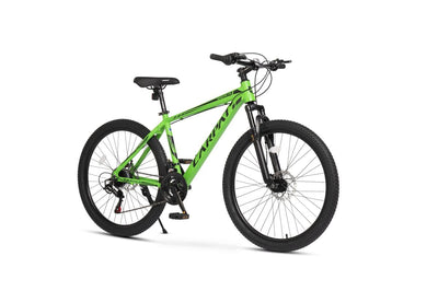 Mountainbike 26 Zoll Hardtail Aluminiumrahmen, 21-Gang Shimano Schaltung, Federgabel, integrierte Kabelführung, 85 % vormontiert, MTB Fahrrad für Damen & Herren, Outdoor Trail Bike (Grün)