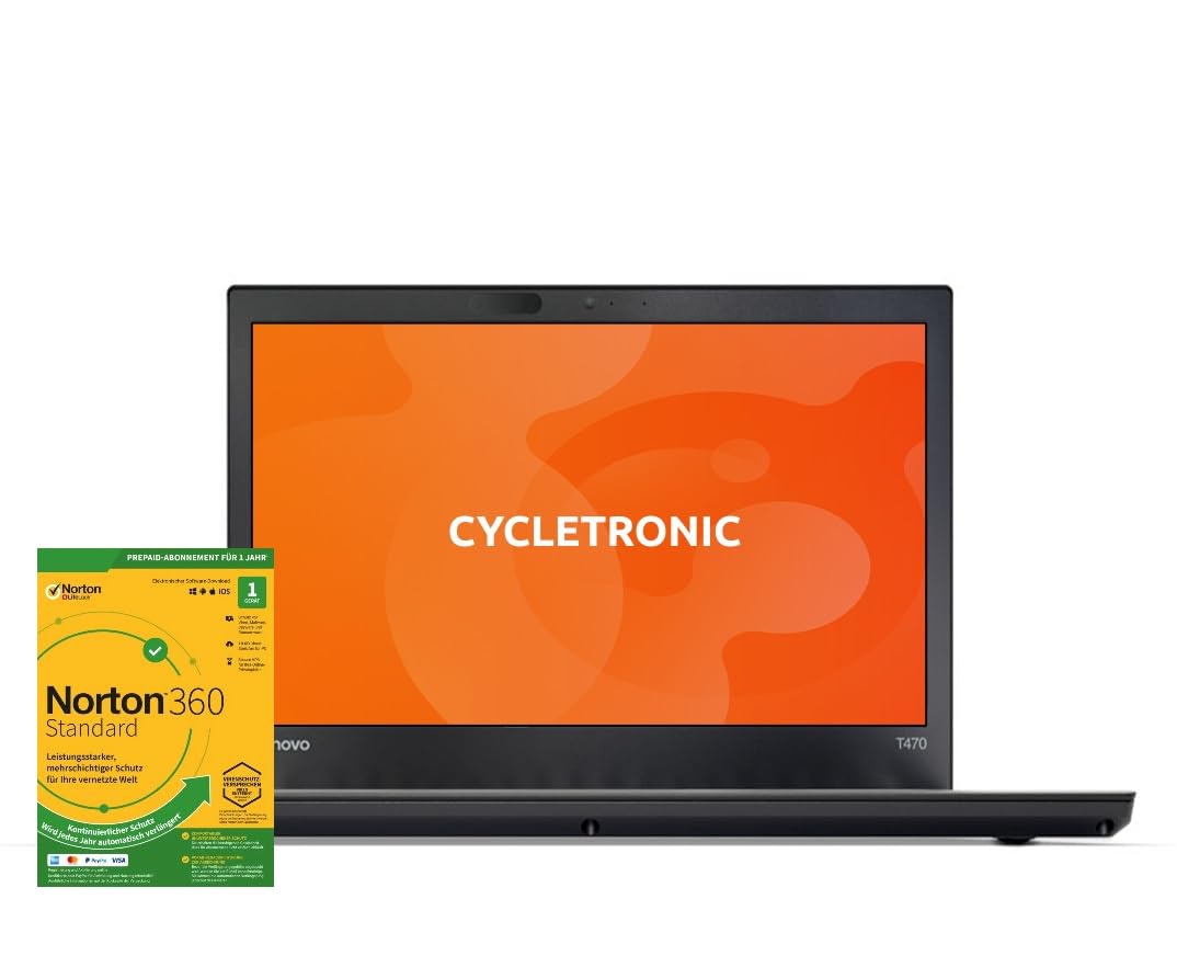 Lenovo ThinkPad T470 |1920x1080 Full HD | Intel Core i5-6300U | Windows 11 Pro | Norton Antivirus | Notebook Laptop Business (Generalüberholt) (128GB - 8GB RAM)