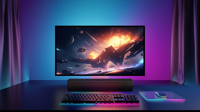 Sound Blaster GS3 Kompakte Gaming-Soundbar mit RGB- und SuperWide-Technologie, Stromversorgung über USB, Bluetooth 5.4, Kopfhörerausgang, für PC und Mac