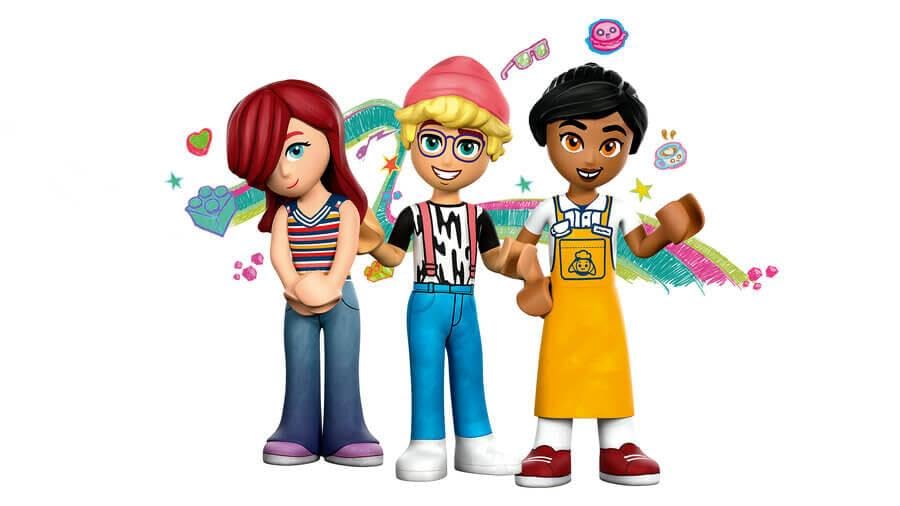 LEGO Friends Heartlake City Café, Kinderspielzeug, Spielzeug-Bäckerei, Geschenkidee für Mädchen und Jungen ab 6 Jahren, Set mit 3 Spielfiguren und Hundefigur 42618