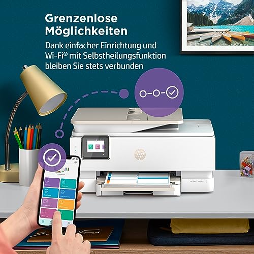 HP Envy Inspire 7920e Multifunktionsdrucker, Tintenstrahldrucker, 3 Monate gratis drucken mit HP Instant Ink inklusive, HP+, Drucken, Scannen, Kopieren, Fotodruck, ADF, DIN A4, WLAN, Airprint