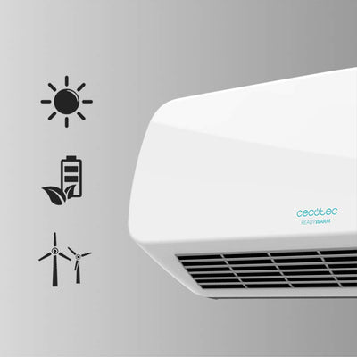 Cecotec Keramisches Wandheizgerät ReadyWarm 5200 Box Ceramic. 2000W, LED-Bildschirm und Fernbedienung, Temperaturregler mit zwei Leistunfsstufe un 3 Betriebsarten, Timer, 20 m2