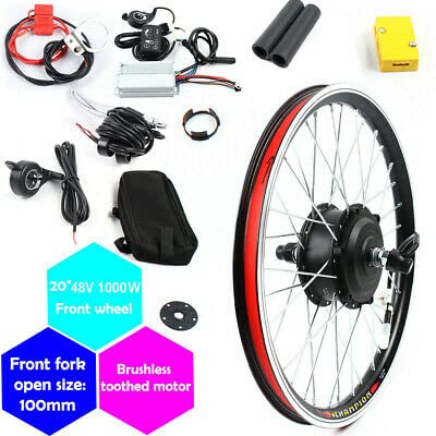 20 Zoll 48V Elektro-Fahrrad Kit E-Bike Elektrofahrrad Umbausatz Vorderrad 1000W Conversion Motor Set Fahrrad Nabenmotor Anzeige Frontmotor Elektrisches Fahrrad-Rad Naben-Frontmotor-UmrüStsatz