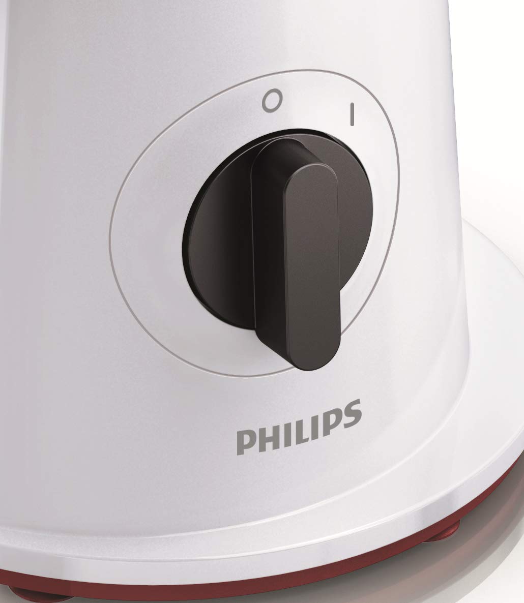 Philips HR1388/80 Viva Collection Salatzubereiter und Zerkleinerer / 200 W / 6 Scheibensätze aus Edelstahl, weiß/schwarz/rot