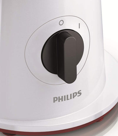 Philips HR1388/80 Viva Collection Salatzubereiter und Zerkleinerer / 200 W / 6 Scheibensätze aus Edelstahl, weiß/schwarz/rot