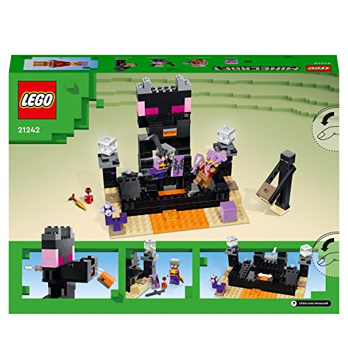 LEGO 21242 Minecraft Die End-Arena Set, 'Player-vs-Player Battle' Action-Spielzeug mit Lava, Enderdrache und Enderman-Figur, Geschenk für Kinder ab 8 Jahren