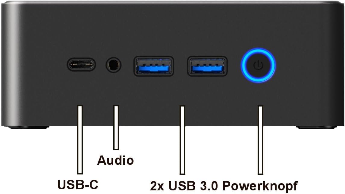 shinobee difinity Gaming Mini PC, AMD Ryzen™ 5 5500U 12-Thread CPU, 4.0 GHz, 16 GB DDR4, 512 GB SSD NVME, Radeon™, HDMI, DP, BT, USB 3.0, WLAN, Windows 11 Prof. 64, MS Office, 3 Jahre Garantie! #7475