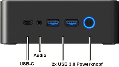 shinobee difinity Gaming Mini PC, AMD Ryzen™ 5 5500U 12-Thread CPU, 4.0 GHz, 16 GB DDR4, 512 GB SSD NVME, Radeon™, HDMI, DP, BT, USB 3.0, WLAN, Windows 11 Prof. 64, MS Office, 3 Jahre Garantie! #7475