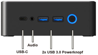 shinobee difinity Gaming Mini PC, AMD Ryzen™ 5 5500U 12-Thread CPU, 4.0 GHz, 16 GB DDR4, 512 GB SSD NVME, Radeon™, HDMI, DP, BT, USB 3.0, WLAN, Windows 11 Prof. 64, MS Office, 3 Jahre Garantie! #7475