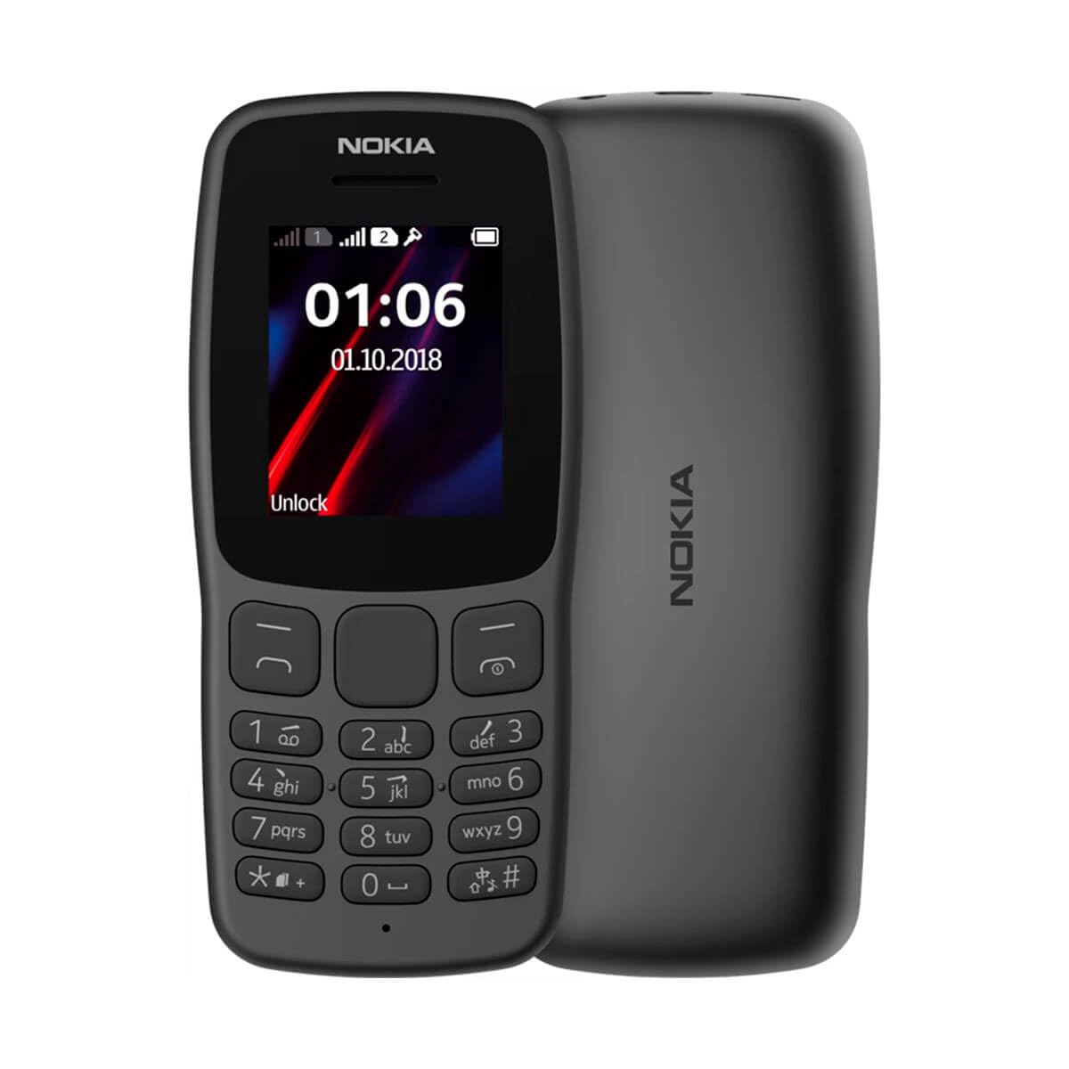 Nokia 106 (2018) 4G Schwarz (Black) Dual-SIM
