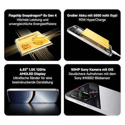 Xiaomi Poco F7 Smartphone, 12+512GB, Silber, Flaggschiff Snapdragon 8s Gen 4, 6500mAh Akku, 50MP Sony-Kamera mit OIS, 6,83" 1.5K 120Hz AMOLED-Display (Kein Netzadapter enthalten)