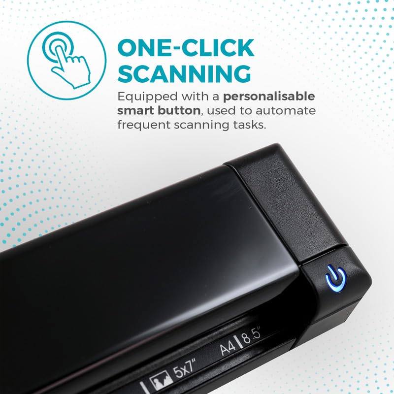 IRIScan Express Mobile Scanner-dokumentenscanner A4 8PPM -v4: PDF-Editor, Simplex, USB-betrieben, PDF-Scanner, Scan zu Word, PDF, XLS, Visitenkarten zu Outlook, Foto Scanner, Quittungsscanner Win