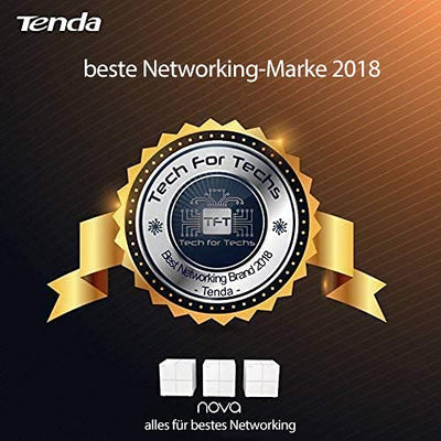 Tenda Nova MW12 Mesh WLAN System - AC2100 Tri-Band WLAN Mesh System -empfohlen für Häuser mit 3-5 Schlafzimmern - 9X Gigabit Port - Ersetzt WLAN Router & Repeater - Kompatibel mit Alexa - 3Pack