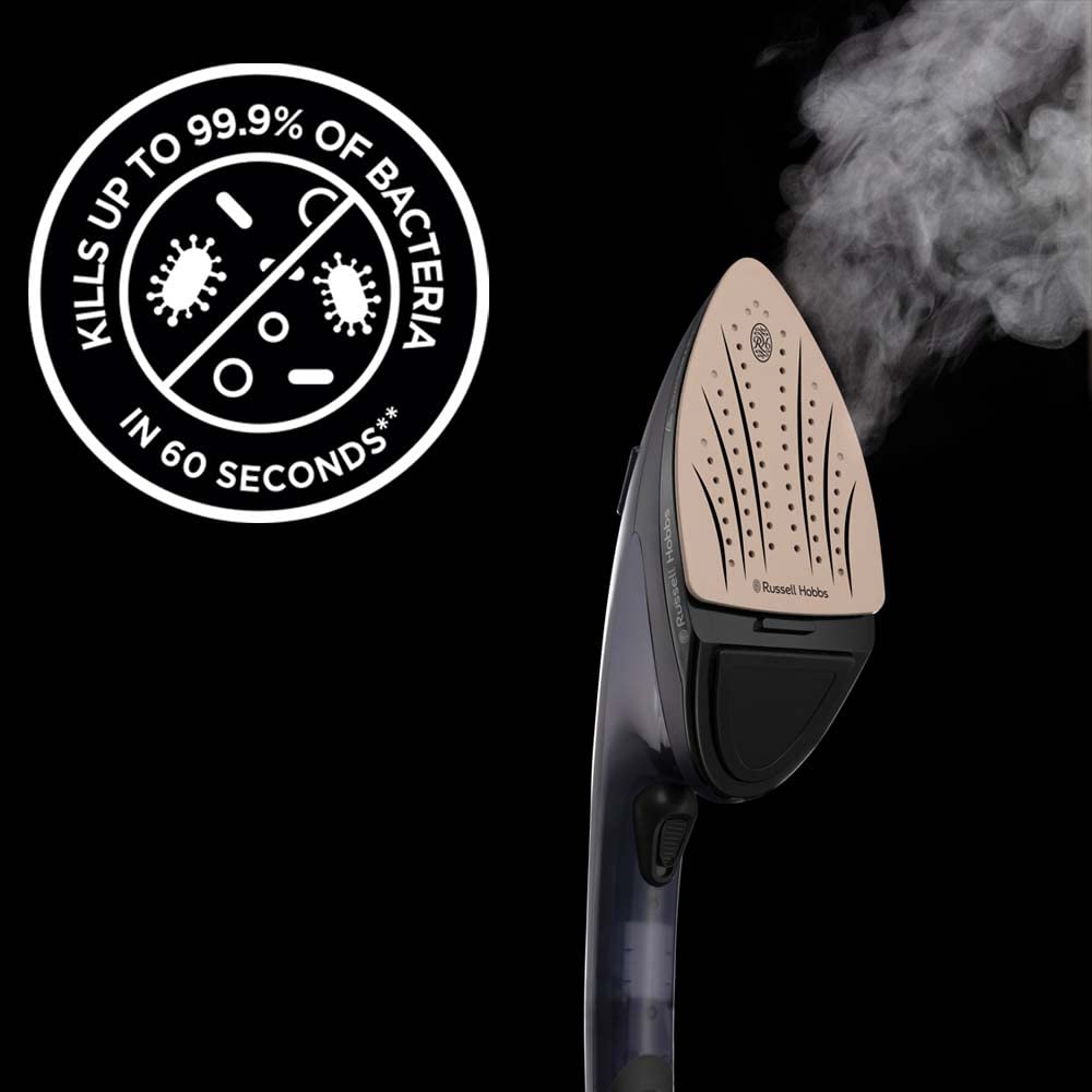 Russell Hobbs Dampfbügeleisen Multi [Dampfglätter & Bügeleisen] Steam Genie 2-in-1 (1700W, 20g/min Dampf, Hitzebeständige Tasche, 3 Aufsätze: Kleidung, Vorhänge, Polstermöbel) Reisebügeleisen 28370-56