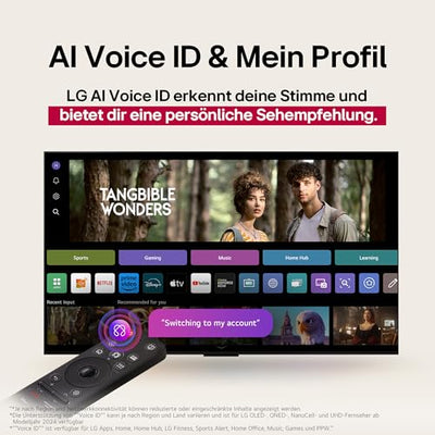 LG OLED65B59LA TV 65 Zoll (165 cm) 4K OLED AI TV (α8 Gen2 4K AI Prozessor, webOS 25, 120Hz) [Modelljahr 2025]