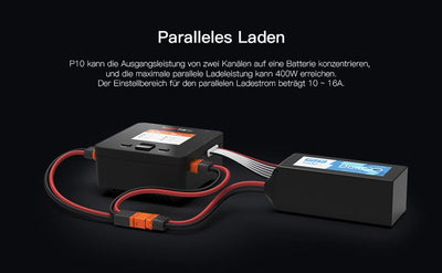ISDT P10 LiPo-Akku-Balance-Ladegerät Duo 250 W x 2 400 W Zweikanal-Ausgang 1–6 S Li-Ionen-Lebensdauer NiCd NiMH LiHV PB Smart-Akku (Netzteil ist Nicht im Lieferumfang enthalten)
