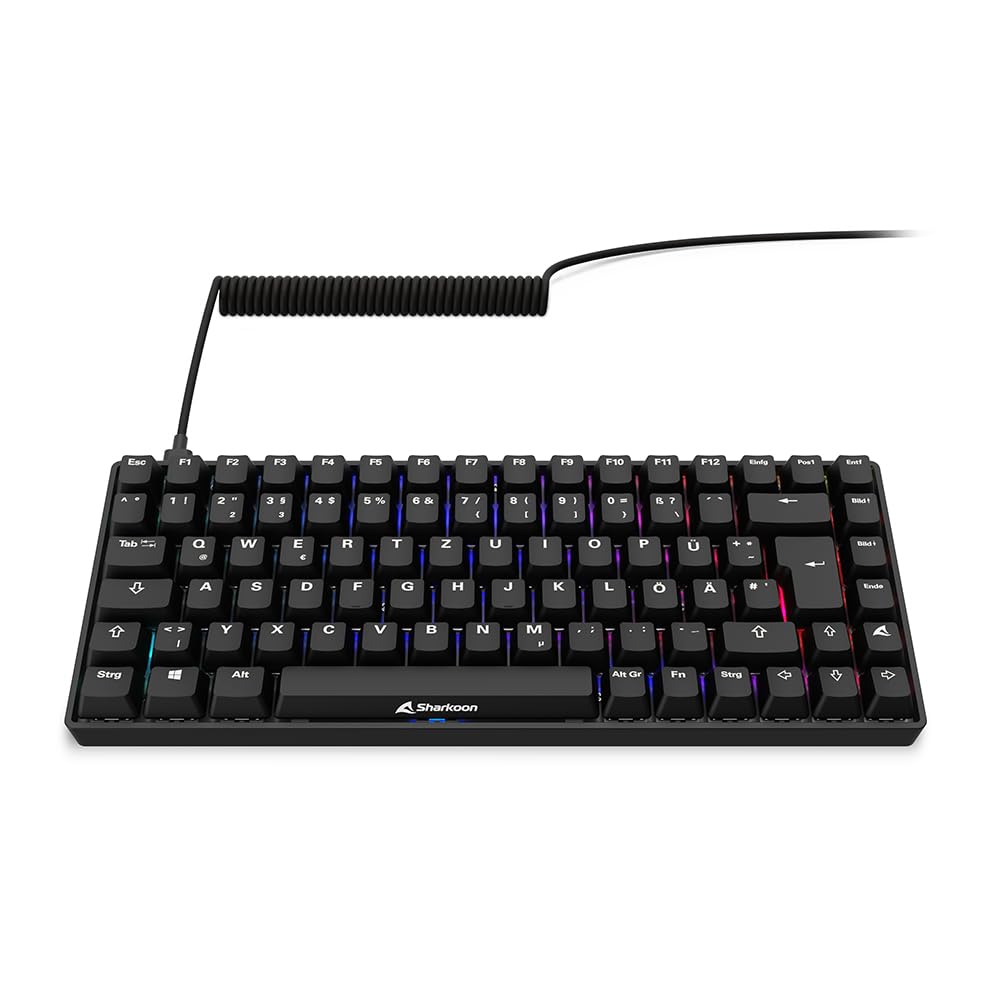 Sharkoon Skiller SGK50 S3 PBT Schwarz, RGB Gaming Keyboard, Gateron G PRO 3.0 Yellow, 75% Layout