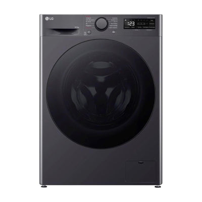 LG V5WD95SLIMB, SLIM Waschtrockner 9-5 kg, Klasse A und E, 60x53.5x85 cm, Wi-Fi, AI Direct Drive, Tiefenreinigung mit Dampf, TurboWash 360, Allergy Care, Außentür aus gehärtetem Glas, Dark Stone