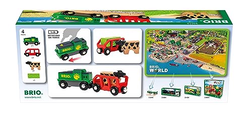 BRIO World - 36018 Bauernhof-Batteriezug - Batteriebetriebener Spielzeugzug für Kinder ab 3 Jahren