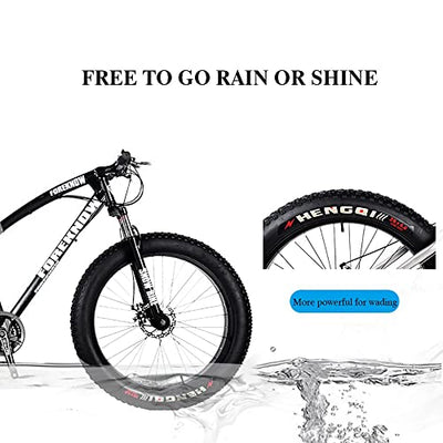 Wmmner Mountainbike, 20/24/26 Zoll, 7/21/24/27/30 Gänge, Erwachsene, Fat Tire Mountainbike, mit Rahmen aus Karbonstahl und Doppelscheibenbremse, Vorderradaufhängung