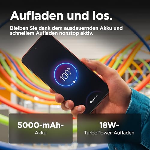 Motorola Moto g55 5G Smartphone (6,49"-FHD+-Display, 50-MP-Kamera, 8/256 GB, 5000 mAh, Android 14) Forest Grey, inkl. Schutzcover [Exklusiv bei Amazon]