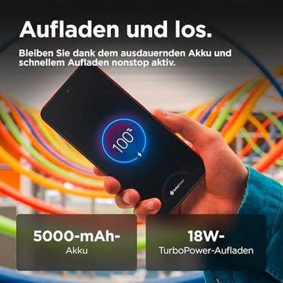 Motorola Moto g55 5G Smartphone (6,49"-FHD+-Display, 50-MP-Kamera, 8/256 GB, 5000 mAh, Android 14) Forest Grey, inkl. Schutzcover [Exklusiv bei Amazon]