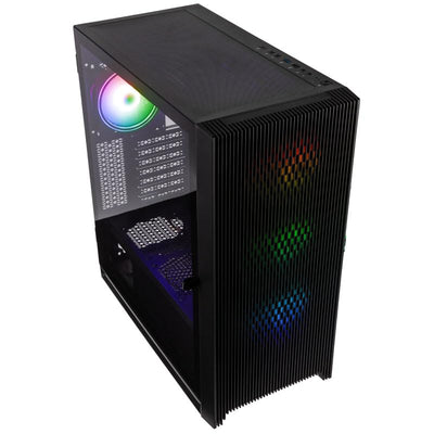 Kolink Unity Lateral ARGB PC-Gehäuse, Vier ARGB-Lüfter, Scharniertür Gehärtetes Glas, 410 mm GPU-Freiheit, E-ATX-Motherboards, Stahl, Mid-Tower-Gehäuse, Schwarz