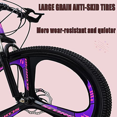 Mountainbikes, Hardtail Mountainbike 24 Zoll, 12 Constellations Mountain Trail Bike für Herren und Damen, Frontpension Mountainbike mit Doppelscheibenbremse, Mountainbikes aus Kohlenstoffstahl Arie