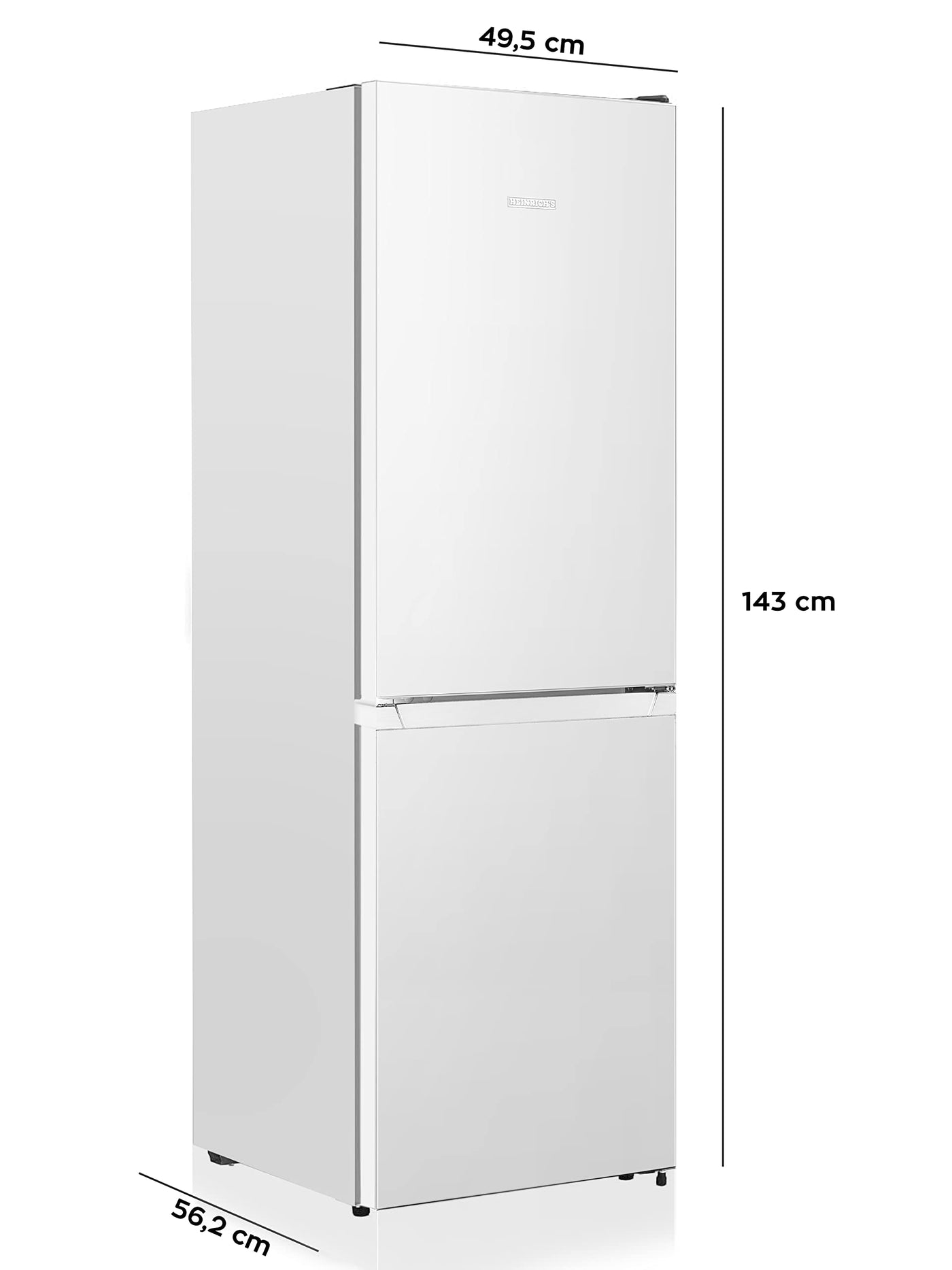 Heinrich´s Kühlgefrierkombination 175Liter, Kühlvolumen 122L, Gefrierfach 53L,LED Innenraumbeleuchtung, Kühlschrank Türanschlag wechselbar, leise 39dB,große Tiefkühlboxen, 7 Temperaturstufen,weiß