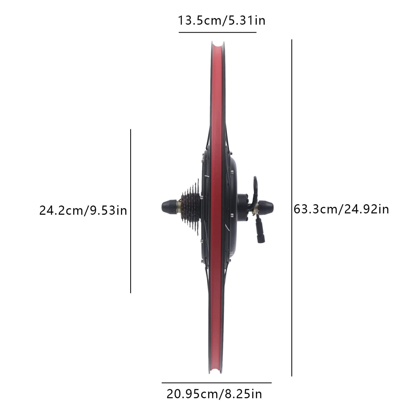 Queeucaer 28 Zoll 48V 1500W E-Bike Hinterrad Umbausatz LCD Motor Conversion Kit(außer Batterie)