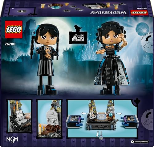 LEGO Wednesday: Wednesday Addams Baufigur, Set zum Sammeln für Kinder, Spielzeug zum Umbauen mit Elementen, Abenteuer-Spielset für ältere Mädchen und Jungen mit Spielzeugfigur 76780