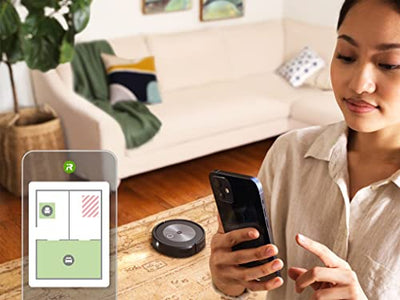 iRobot® Roomba® j7+ WLAN-fähiger Saugroboter mit automatischer Absaugstation, Kartierung und Zwei Gummibürsten für alle Böden -Objekterkennung und -vermeidung - Lernt und kartiert