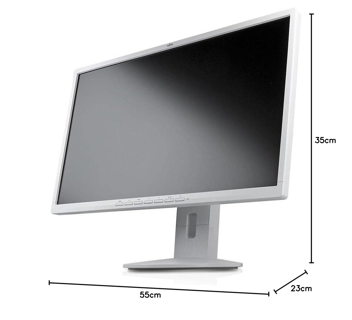 Fujitsu B24-8 T 24 Zoll Business Computer Monitor, Desktop Gaming Monitor, FHD 1080p, (DisplayPort, VGA, DVI, Neigbar, VESA), PC Bildschirm (Generalüberholt), Weiß / Hellgrau