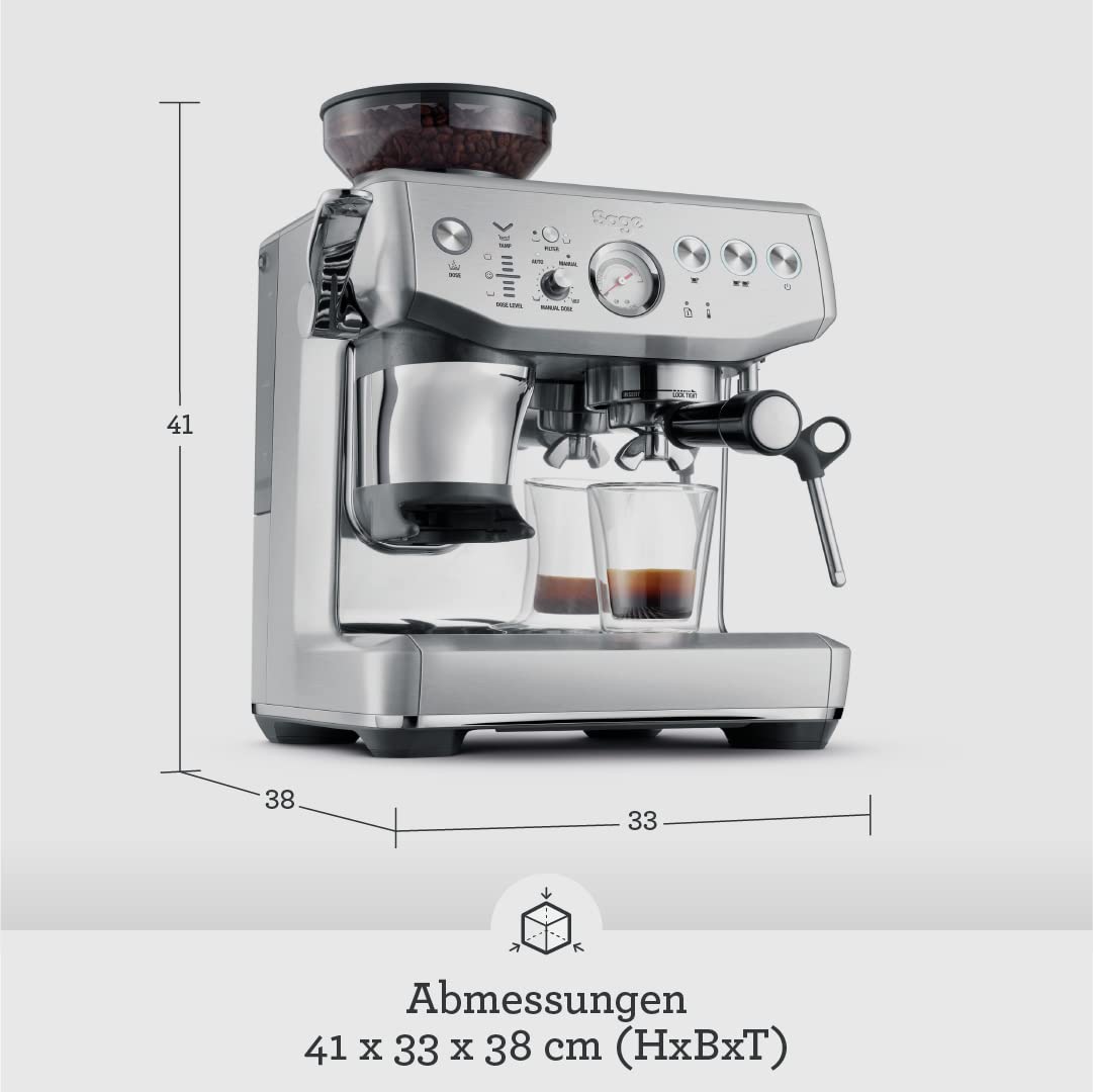Sage - The Barista Express Impress - Kaffeevollautomat mit manuellem Milchaufschäumer - Gebürsteter Edelstahl