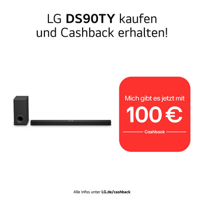 LG DS90TY 5.1.3 Dolby Atmos Soundbar (570W) mit kabellosem Subwoofer (Wow Cast, HDMI, Bluetooth) [2024], Schwarz