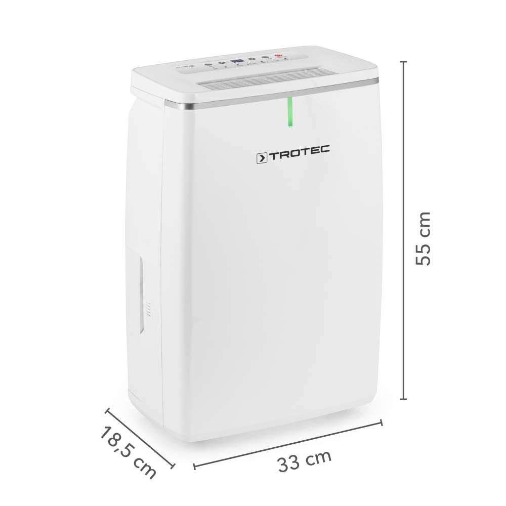 TROTEC Luftentfeuchter elektrisch TTK 72 E – Leistung 24 L/Tag – Fläche 50 m² / 125 m³ – mit Autoabschaltung – für Wohnung und Schlafzimmer
