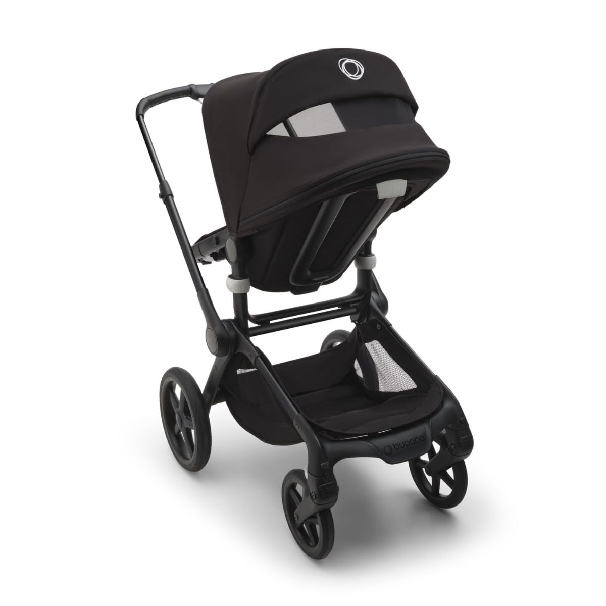 Bugaboo Fox 5, 2-in-1 Kinderwagen für jedes Gelände, mit Liegewanne und ausziehbarem Kleinkindsitz, einfach zu manövrieren und Ein-Hand Faltung, Fahrgestell, Liegewanne und Sonnendach in Schwarz