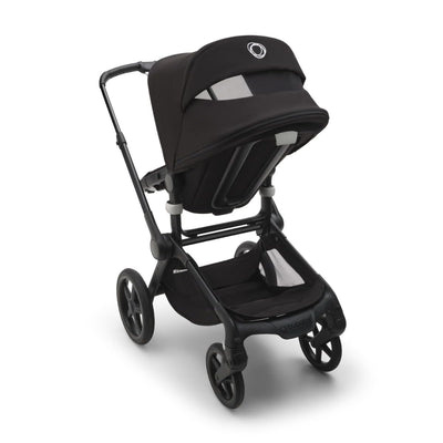Bugaboo Fox 5, 2-in-1 Kinderwagen für jedes Gelände, mit Liegewanne und ausziehbarem Kleinkindsitz, einfach zu manövrieren und Ein-Hand Faltung, Fahrgestell, Liegewanne und Sonnendach in Schwarz