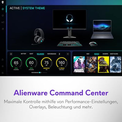Alienware 16 Aurora Gaming Laptop AC16250 16" WQXGA 120Hz 100% sRGB Display, Intel Core 7 240H Series 2, NVIDIA GeForce RTX 5060, 16GB RAM, 1TB SSD, Windows 11 Home, Weiß beleuchtete QWERTZ-Tastatur