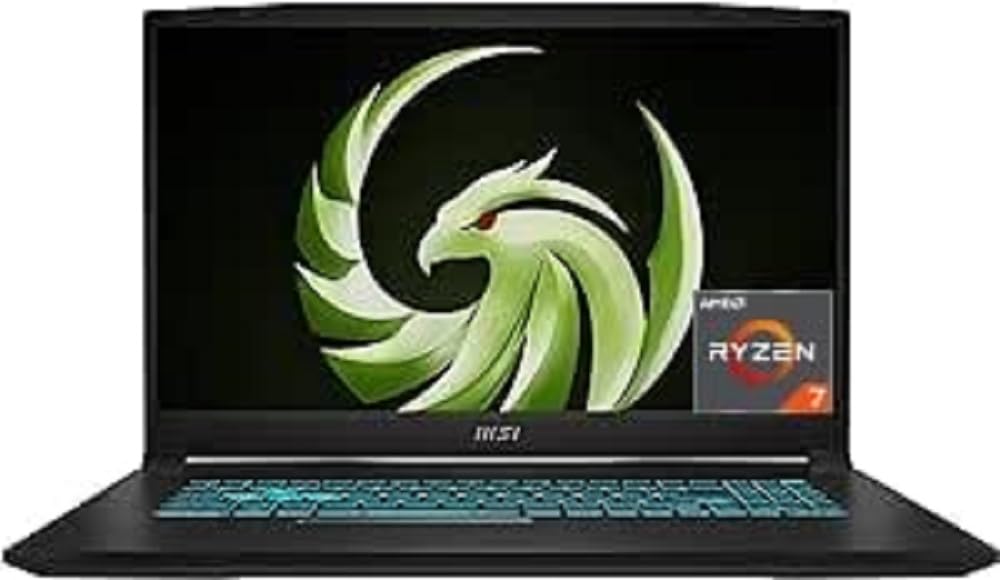 MSI Bravo 17 C7VF-016, 43,9 cm (17,3 Zoll) FHD, 144 Hz, AMD Ryzen 7 7735HS Prozessor, 16 GB DDR5-4800, 1 TB SSD RTX 4060 Laptop GPU , Windows 11 Home, QWERTZ Tastatur, Schwarz