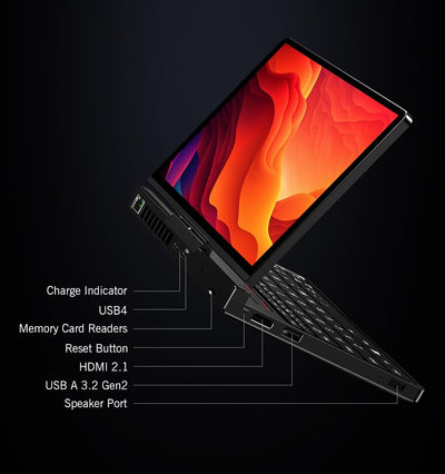 GPD Pocket 4 (AI 9 HX370) – Ultra mobiler PC aus Aluminium mit Windows 11, 8,8 Zoll Ultra HD Display 180° drehbar, Ryzen AI 9 HX370, RAM 32 GB LPDDR5x, SSD NVMe 2 TB, Wi-Fi 6E, Ethernet 2.5G