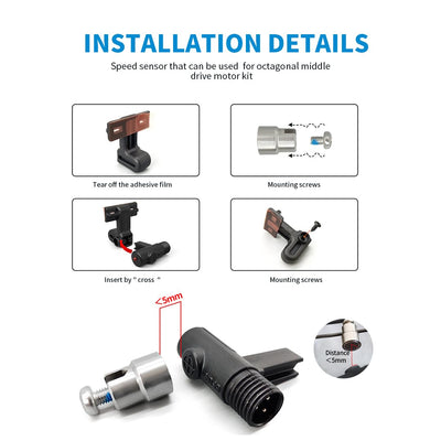 BAFANG Geschwindigkeits Sensor Elektro-Mittelmotor Kits E-Bike Umrüstsätze für Elektrofahrräder Fahrradzubehör