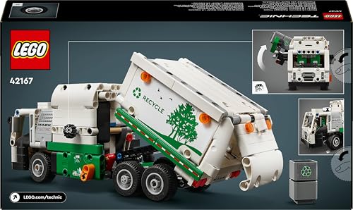 LEGO Technic Mack LR Electric Müllwagen, Müllauto-Modell für Recycling-Rollenspiele, Baubares LKW-Spielzeug für Kinder, Auto-Geschenk für Jungs und Mädchen ab 8 Jahren, die Fahrzeuge lieben 42167