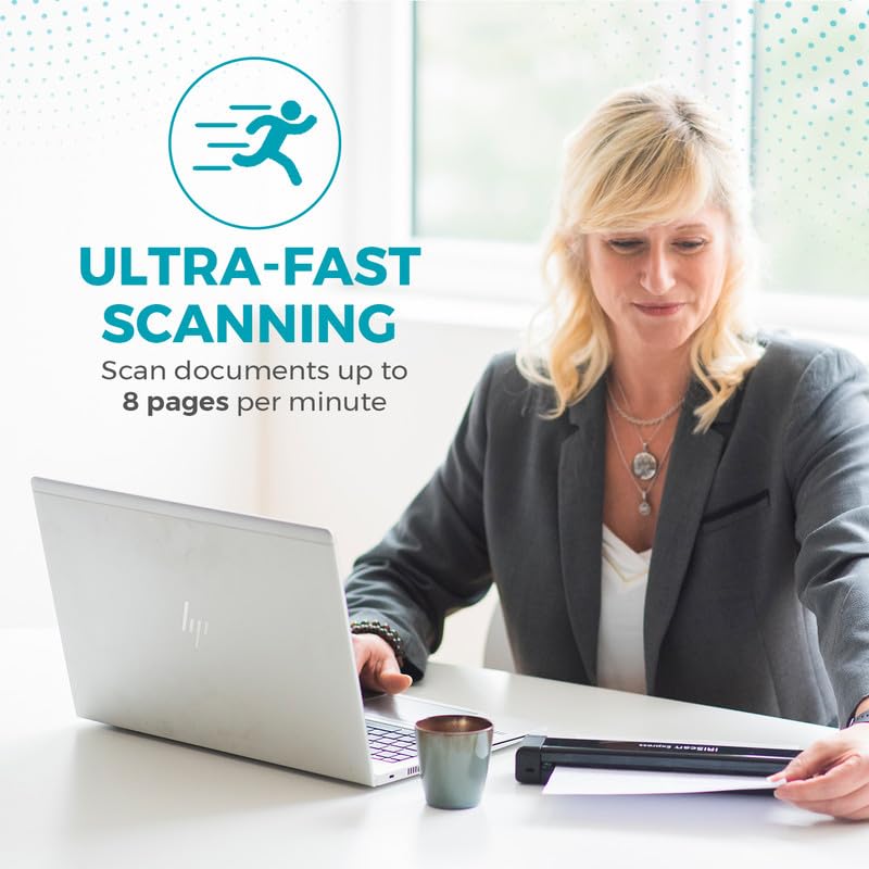 IRIScan Express Mobile Scanner-dokumentenscanner A4 8PPM -v4: PDF-Editor, Simplex, USB-betrieben, PDF-Scanner, Scan zu Word, PDF, XLS, Visitenkarten zu Outlook, Foto Scanner, Quittungsscanner Win