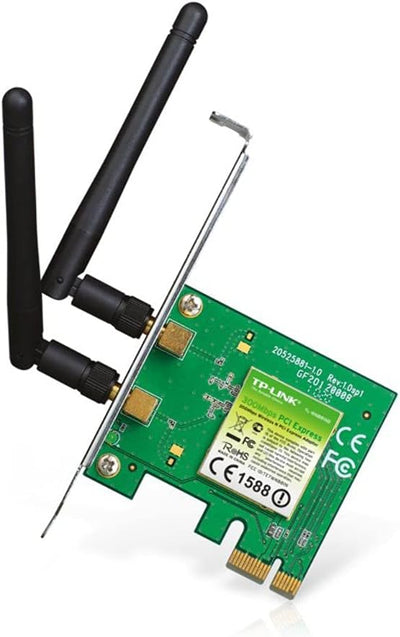 TP-Link 300 Mbps Wireless N PCI Express Adapter, PCIe Network Interface Card for Desktop, Low-Profile Bracket Included, Supports Windows 10/8.1/8/7 & Linux,Black (TL-WN881ND)